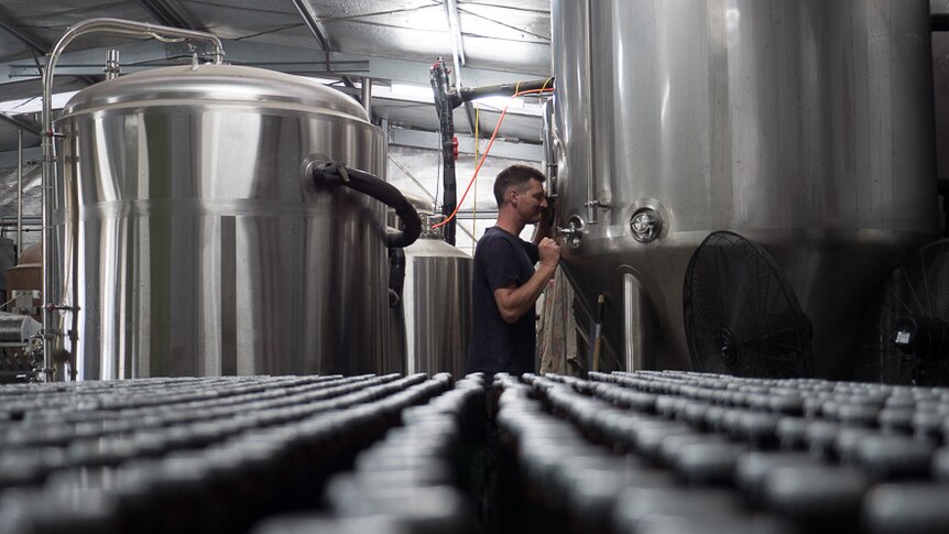 Jeff Goodieson checks on a draining vat.