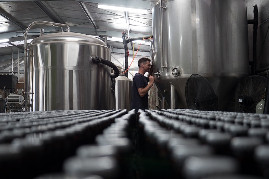 Jeff Goodieson checks on a draining vat.