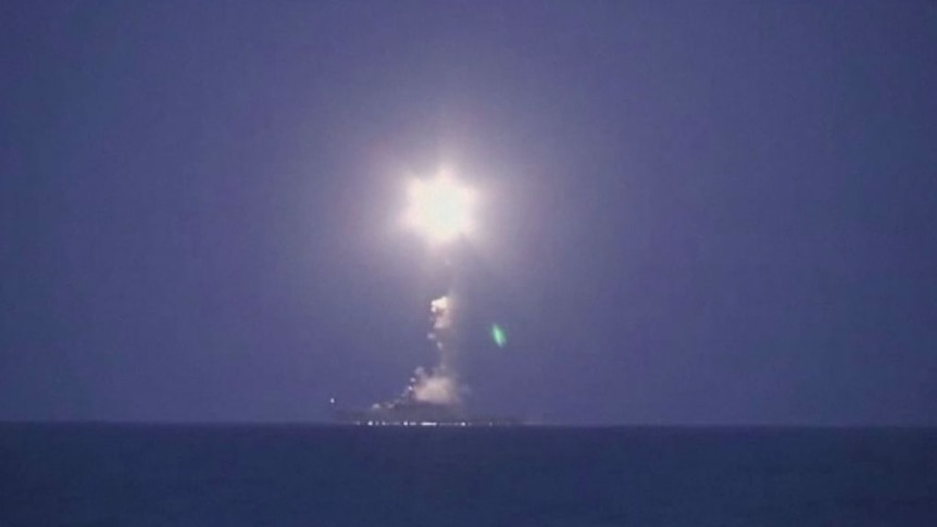 Russian warships launch cruise missiles against Syrian targets