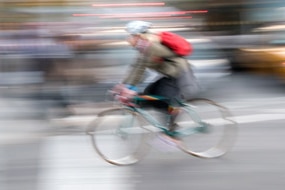 Blurred image of a cyclist (Thinkstock: Photos.com)