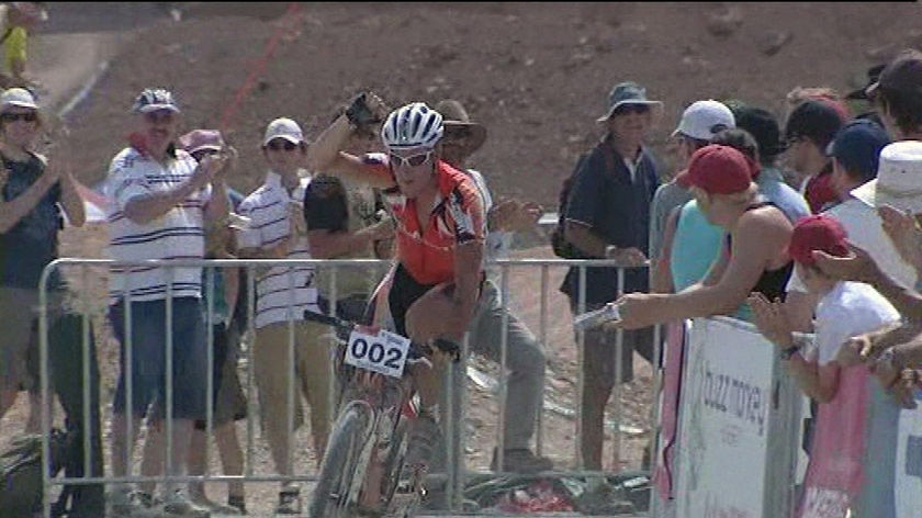 Chris Jongewaard at a cycle race in 2008