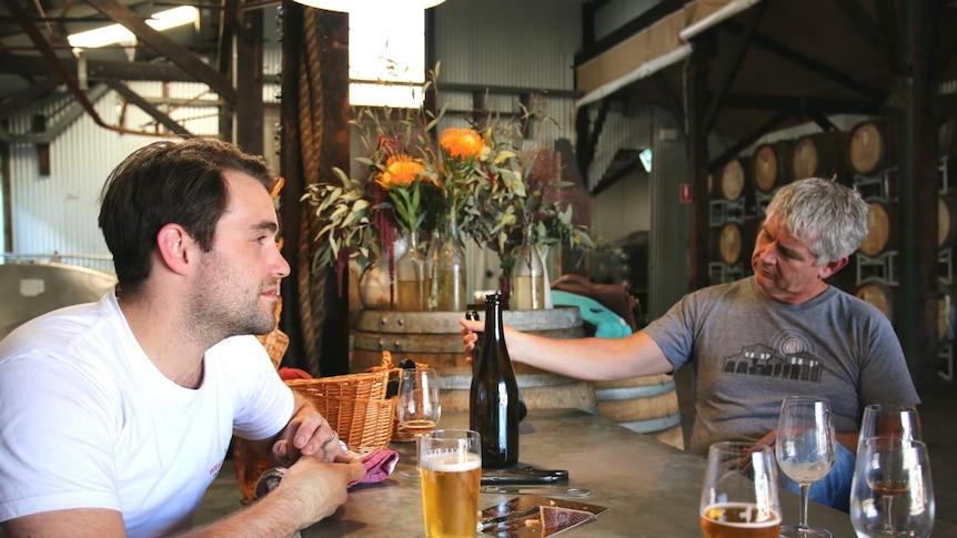 Sydney brewer Topher Boehm with Chris McNamara from the Independent Brewers Association.
