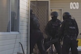 Police at a house.