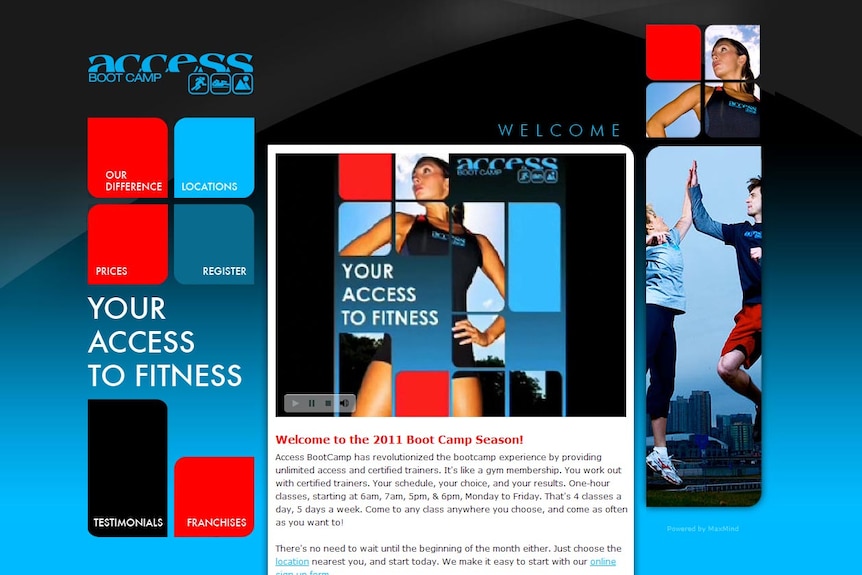Homepage of the Access Boot Camp website.