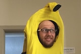 A man dressed as a banana