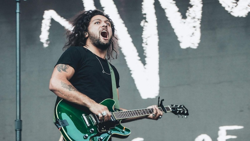 Gang of Youths frontman Dave Le'aupepe performing live at Splendour In The Grass 2016