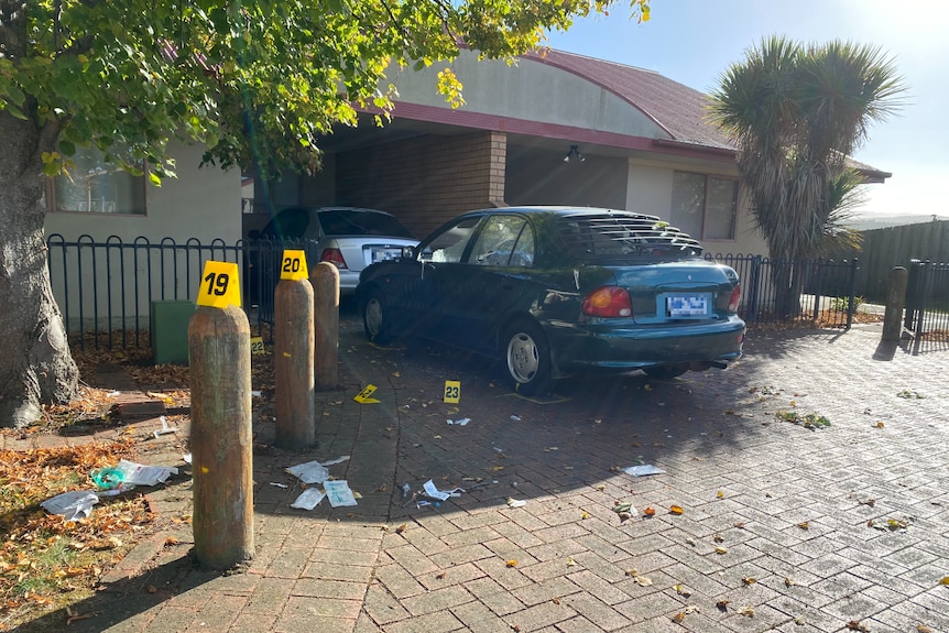 Crime scene after shooting.