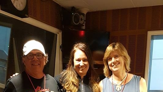 Historians and authors John Maynard and Victoria Haskins in the ABC Radio studio with Larissa Behrendt.