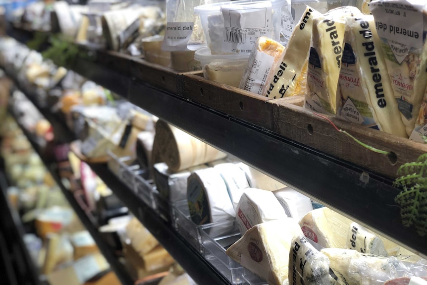 Artisan cheese on sale in a Melbourne market