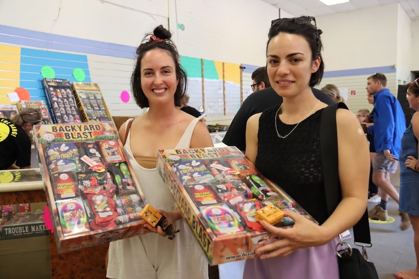 Nicole Douglas buying fireworks