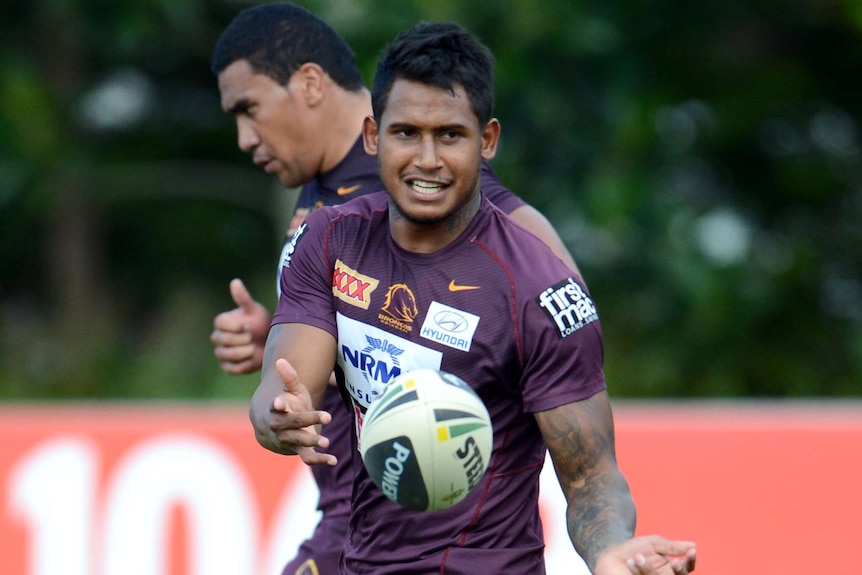 Barba at Broncos training