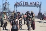 Festival goers attend the first day of Wasteland Weekend in the high desert community of California City in the Mojave Desert.