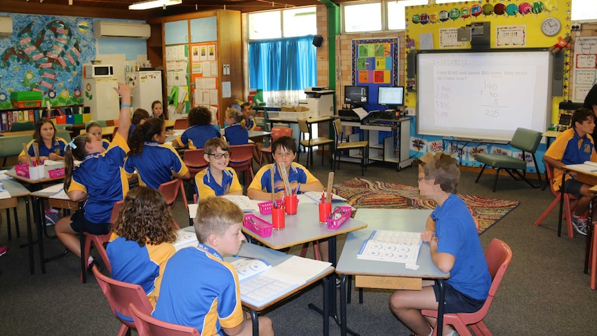 Students work in their class room at a Coonamble primary school.