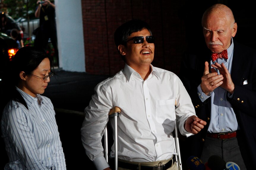 Blind dissident Chen Guangcheng is now in New York.