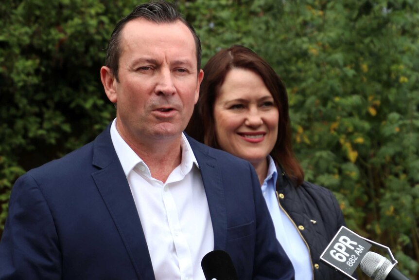WA Premier Mark McGowan and Darling Range candidate Tania Lawrence.