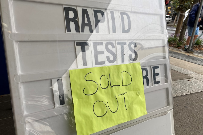 rapid antigen test sold out sign