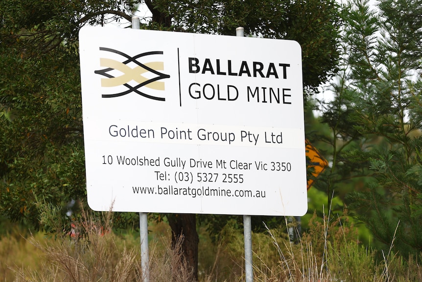 A sign for the Ballarat Gold Mine