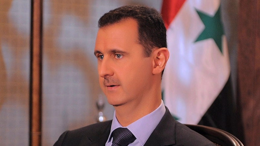 Syrian president Bashar al-Assad speaks during an interview with Syrian state television. (Reuters: Sana Sana)