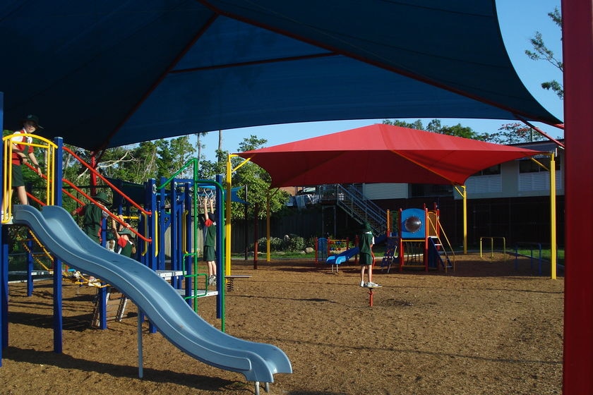 The Gap State High's new playground after storm damaged the school in November 2008