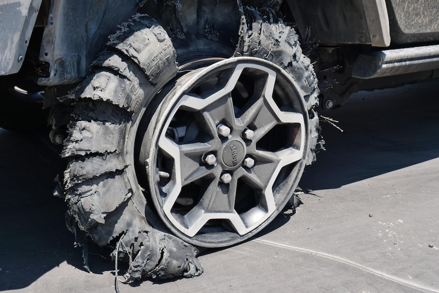 A shredded tyre