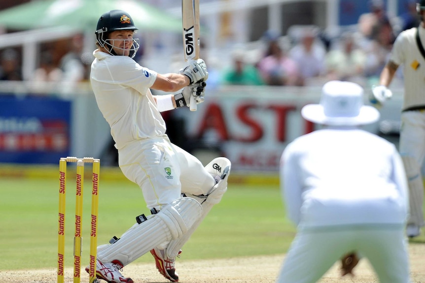 Australia's Shane Watson bats on day two at Cape Town