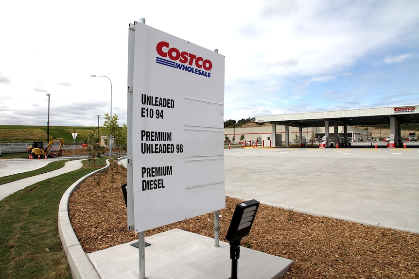 Exterior of the Costco Boolaroo warehouse and petrol station