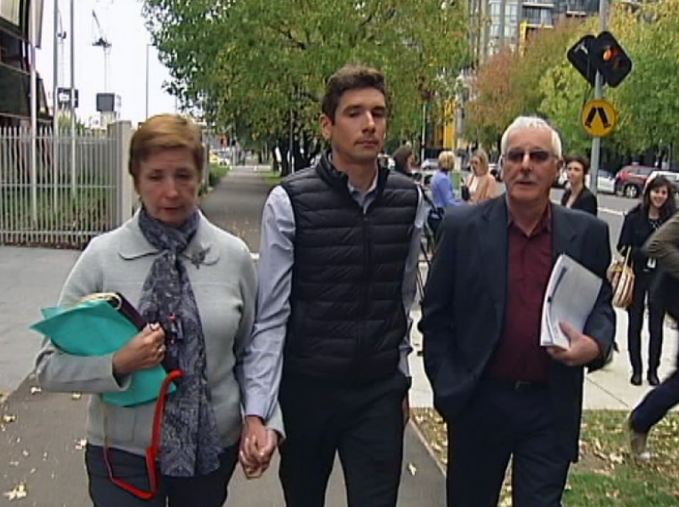 Britt Lapthorne's family outside Coroner's Court