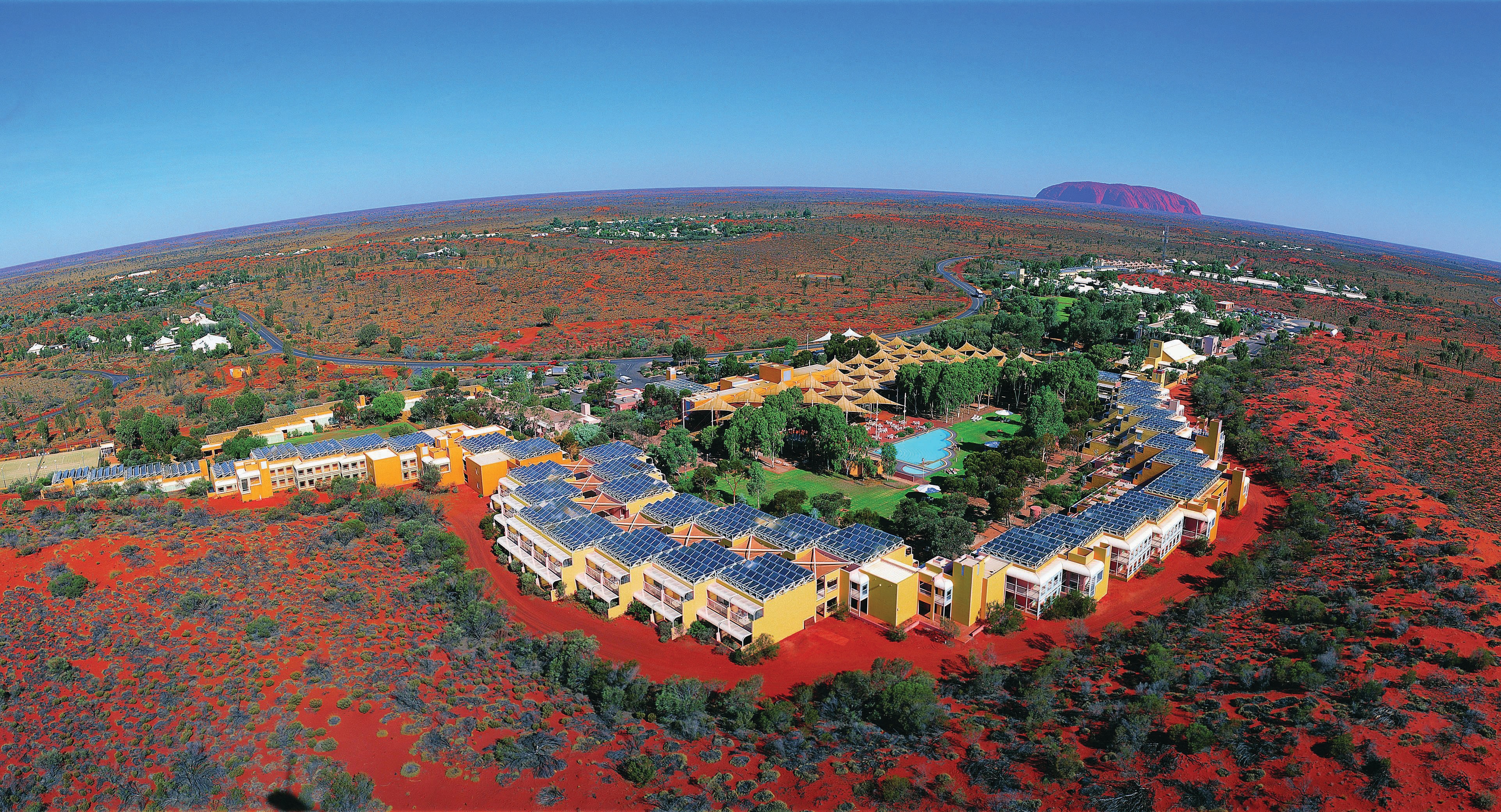 Aerial view of Ayers Rock Resort.