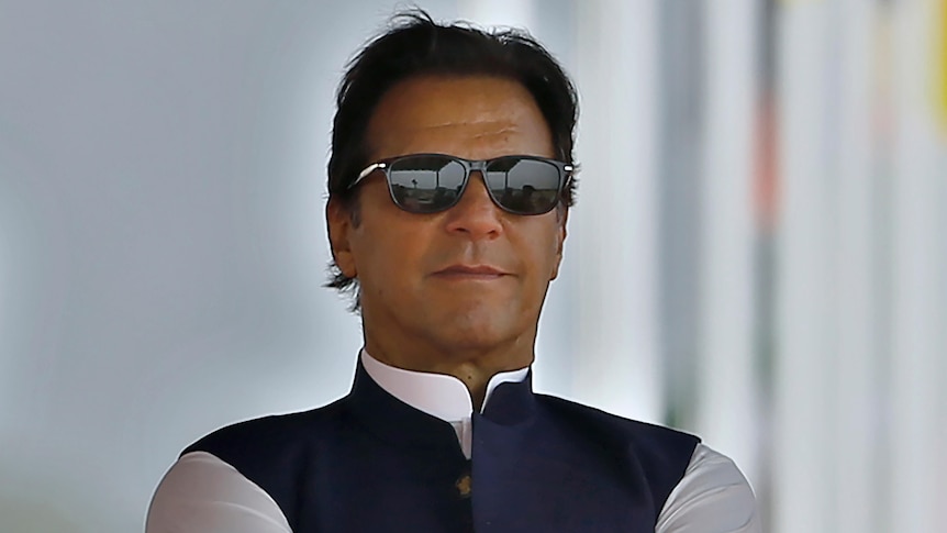 Pakistan's Prime Minister Imran Khan attends a military parade