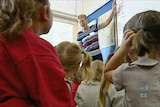 Library picture of teacher in classroom