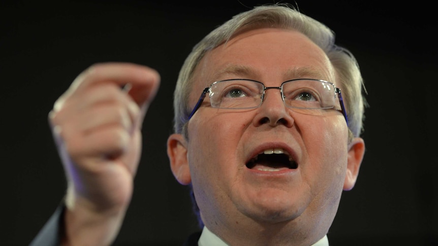 Kevin Rudd addresses the Press Club