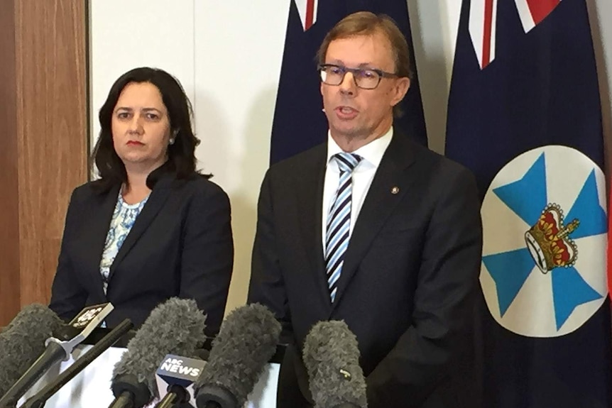 Qld Premier Annastacia Palaszczuk with QR inquiry's Phillip Strachan.