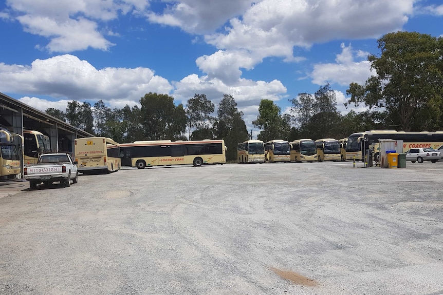 Logan coaches bus depot where a little girl fell asleep on the bus and was found by an employee