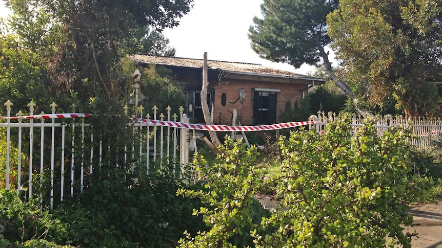 Fire-damaged house
