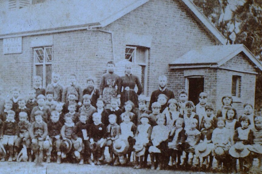 A black and white school photograph.