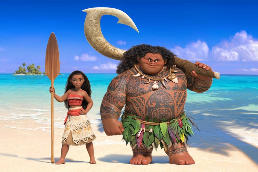 Moana and Maui, from Disney's Moana. The film's "obese" depiction of Maui has been controversial in the Pacific.