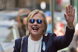 Hillary Clinton waving