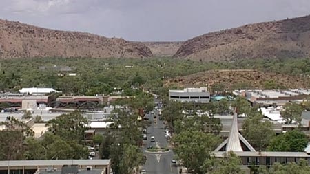 A view of Alice Springs toward The Gap