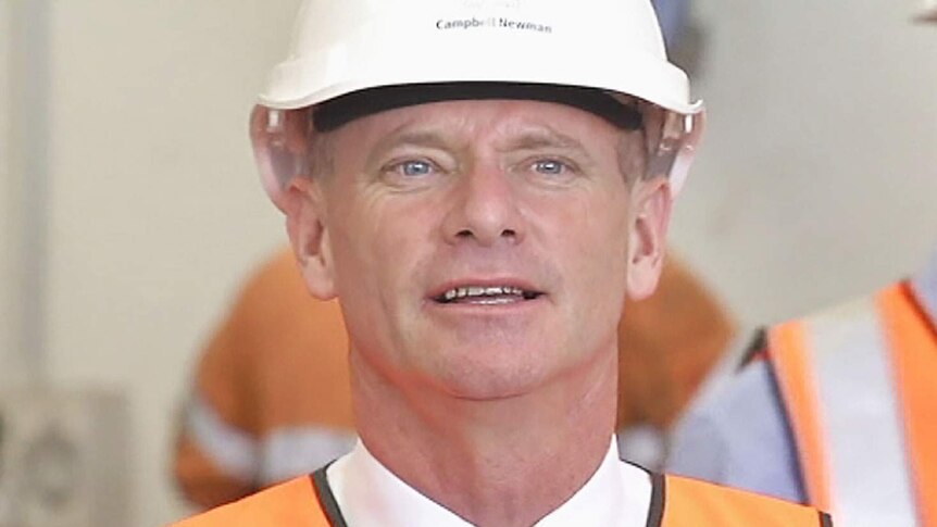 TV still of Qld premier Campbell Newman on the campaign trail.