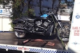 This motorcycle was seized by police in Hells Angels raids in Brisbane.