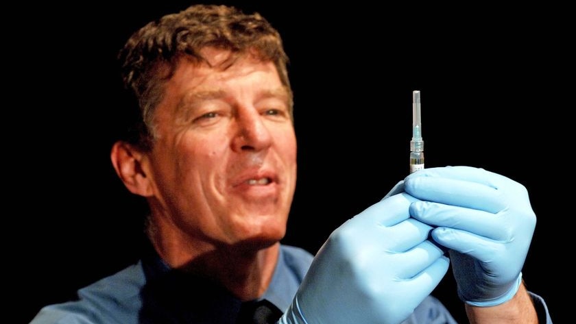 Professor Ian Frazer prepares to administer a vaccination on August 26, 2008.