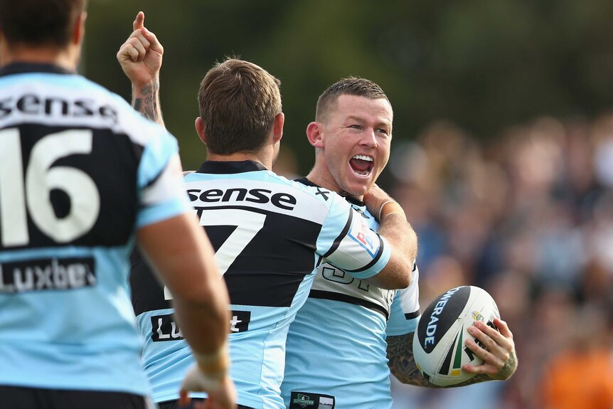 Carney crows after scoring Sharks try