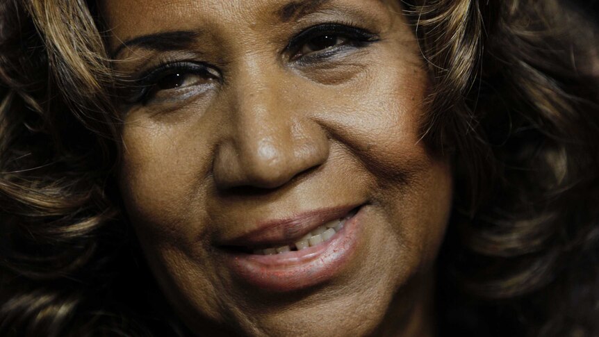 A close-up shot of Aretha Franklin