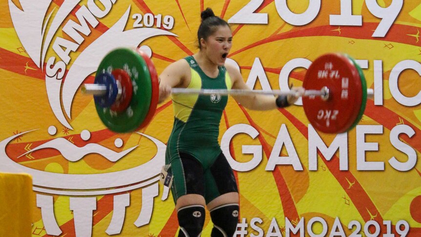 Australian weightlifter Kiana Elliot at the Samoa Pacific Games.