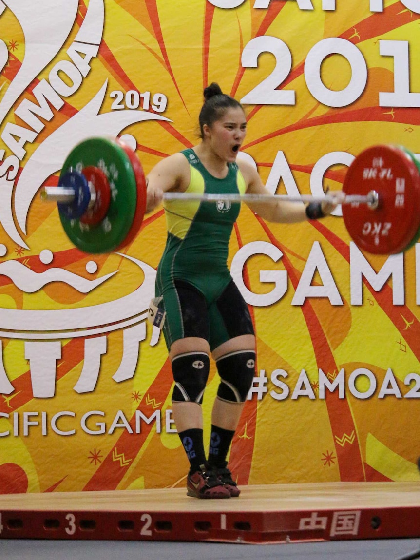 Australian weightlifter Kiana Elliot at the Samoa Pacific Games.