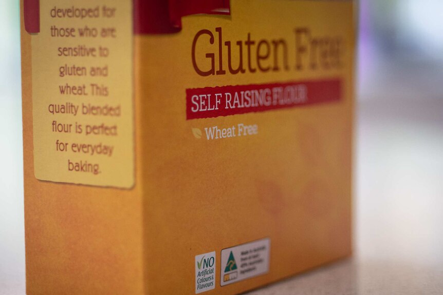 A gluten free food label.