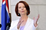 Julia Gillard says Mr Abbott's word is "worth absolutely nothing".
