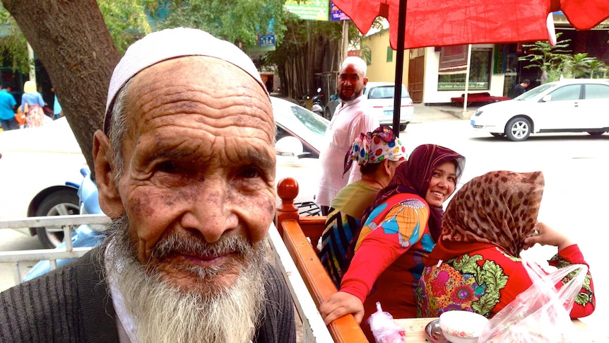 Old man with beard in Hotan City