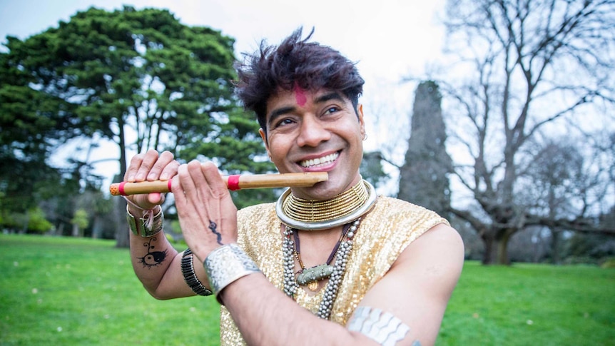 Anil Bhoj with flute