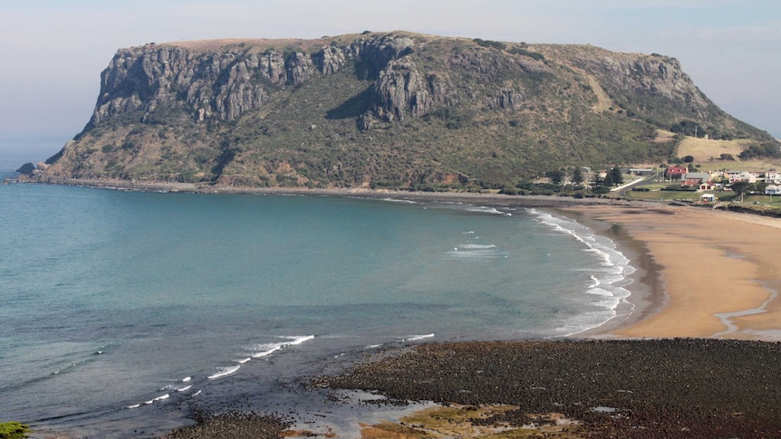 The town of Stanley in north west Tasmania is nestled beneath 'The Nut'